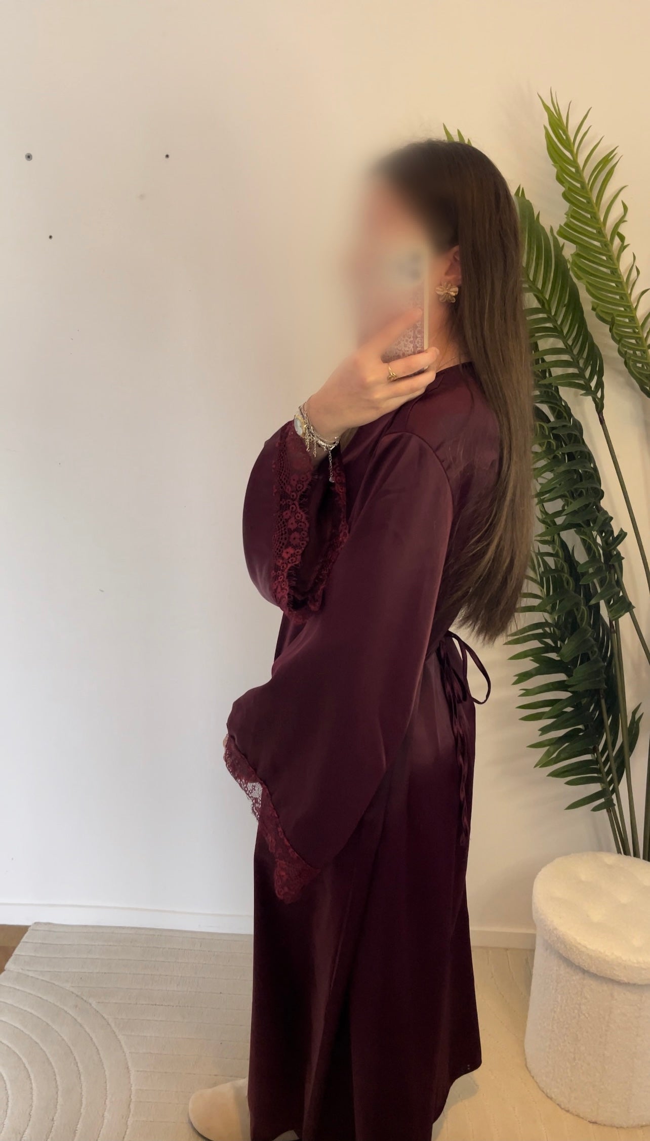 Robe dentelle à nouer • Bordeaux