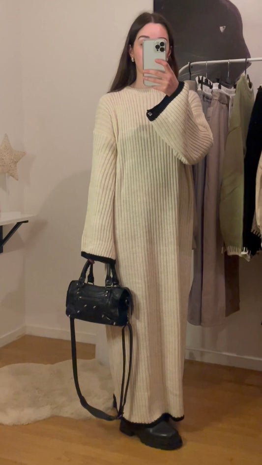 Robe longue beige