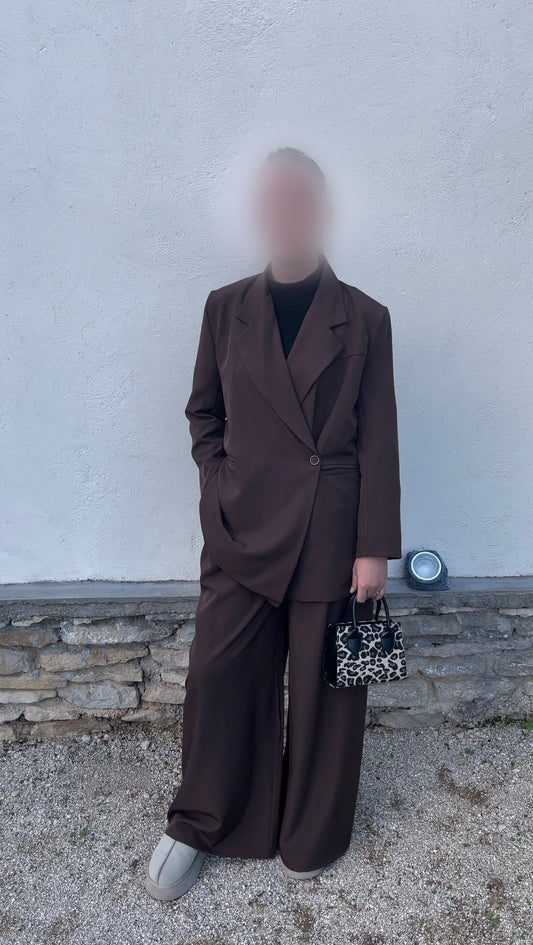 Ensemble blazer à poches • Choco