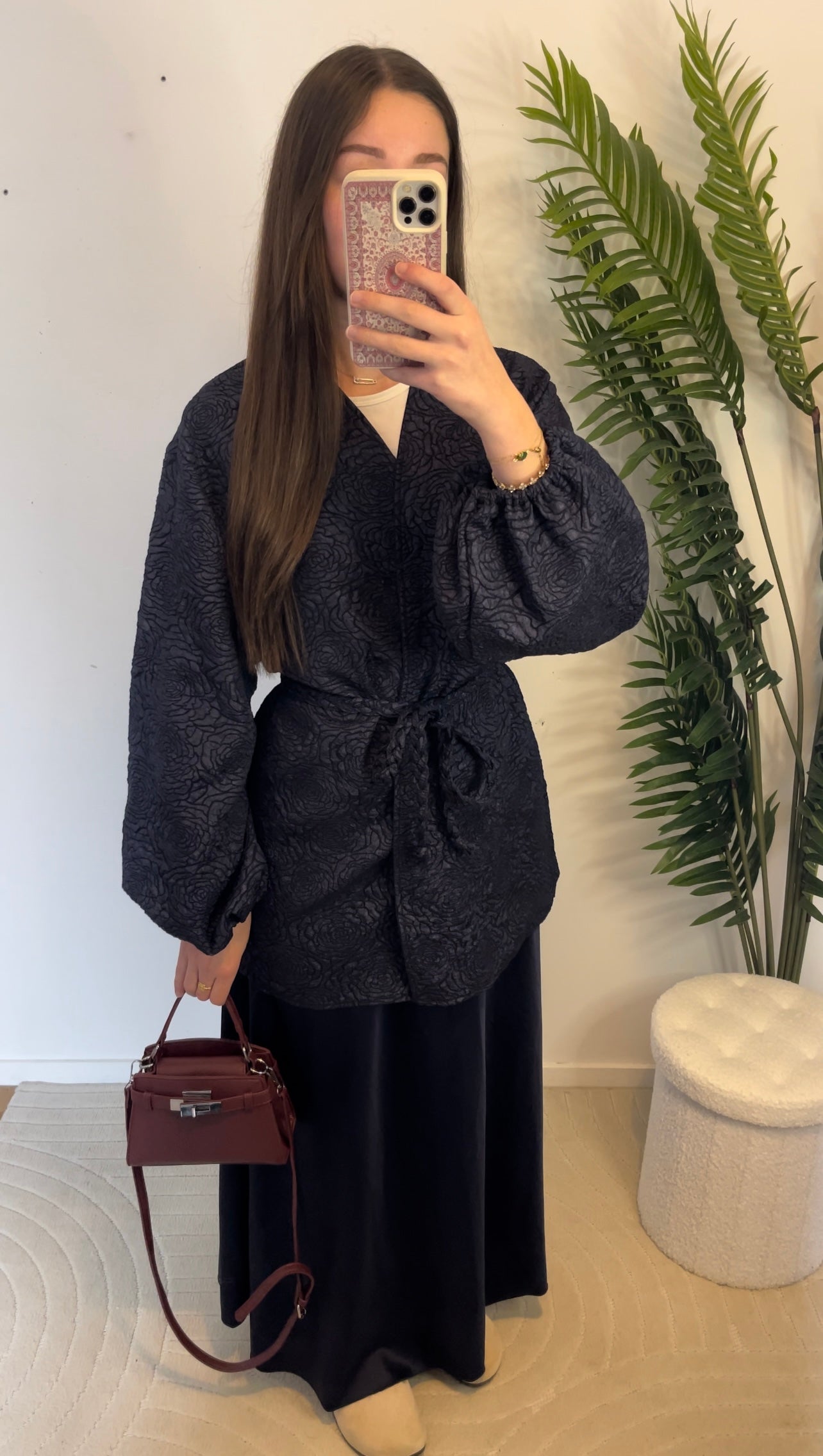 Veste kimono à poches • Bleu marine