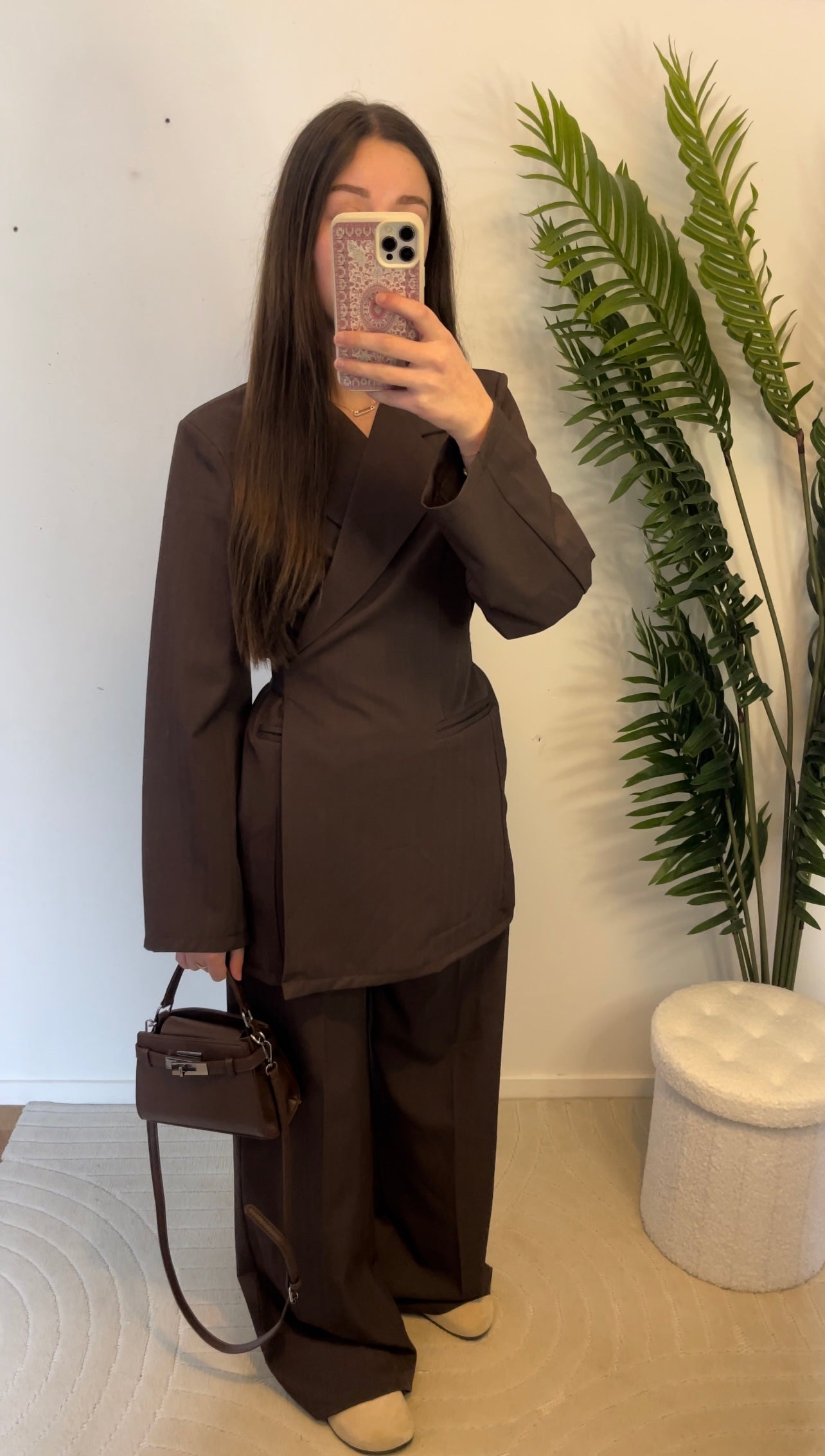 Ensemble à rayures • Marron