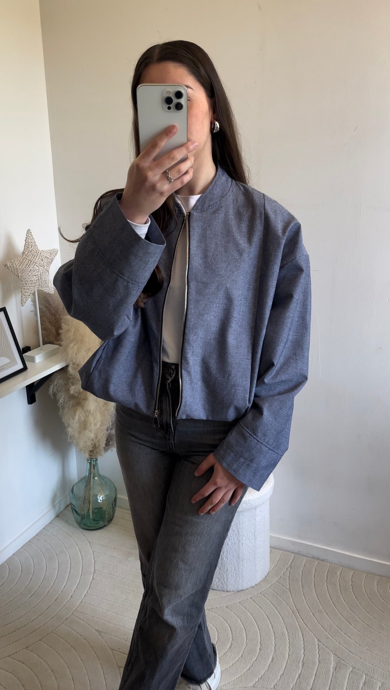 Veste bleue cendre