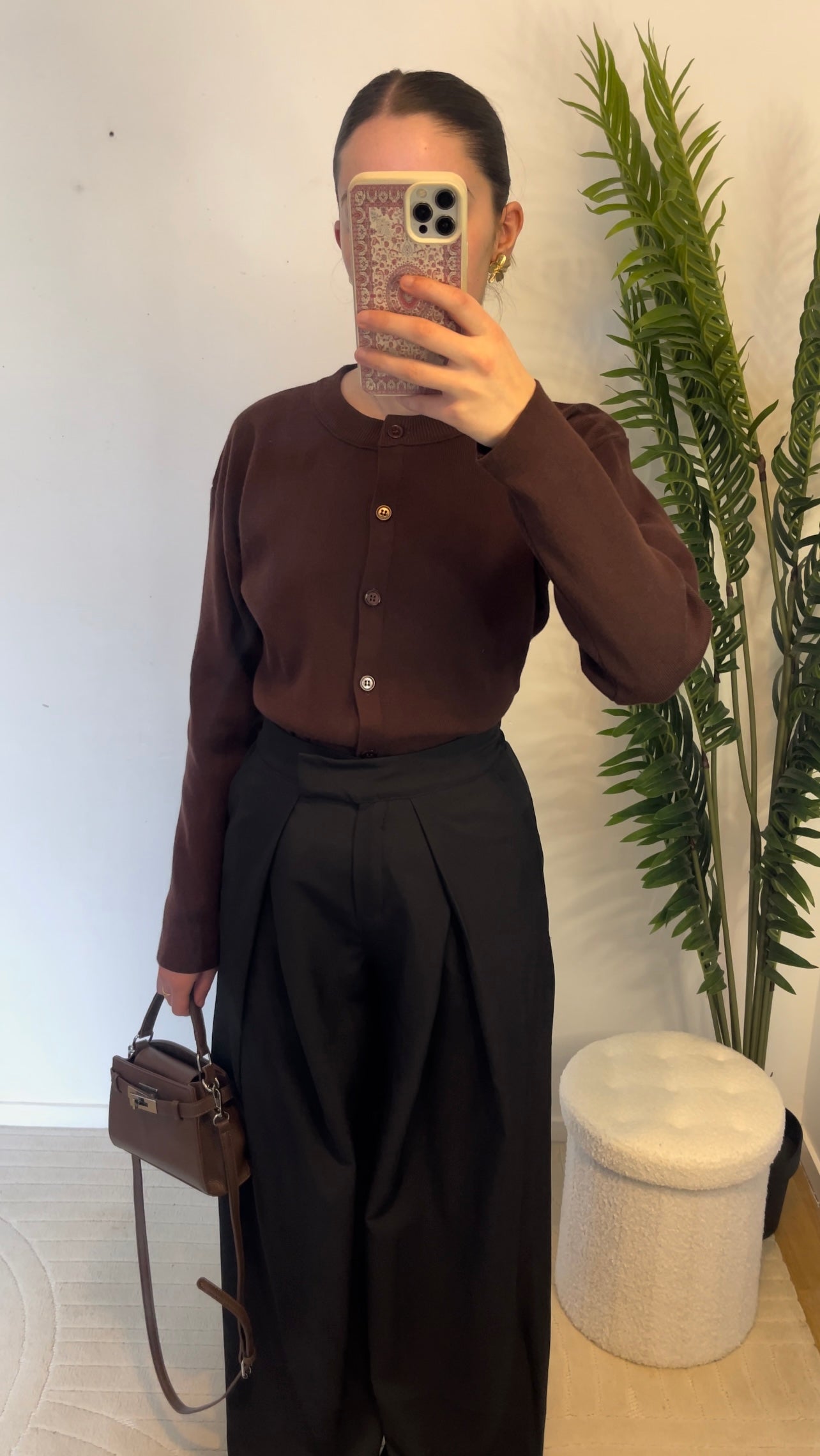 Pantalon large à pinces • Noir