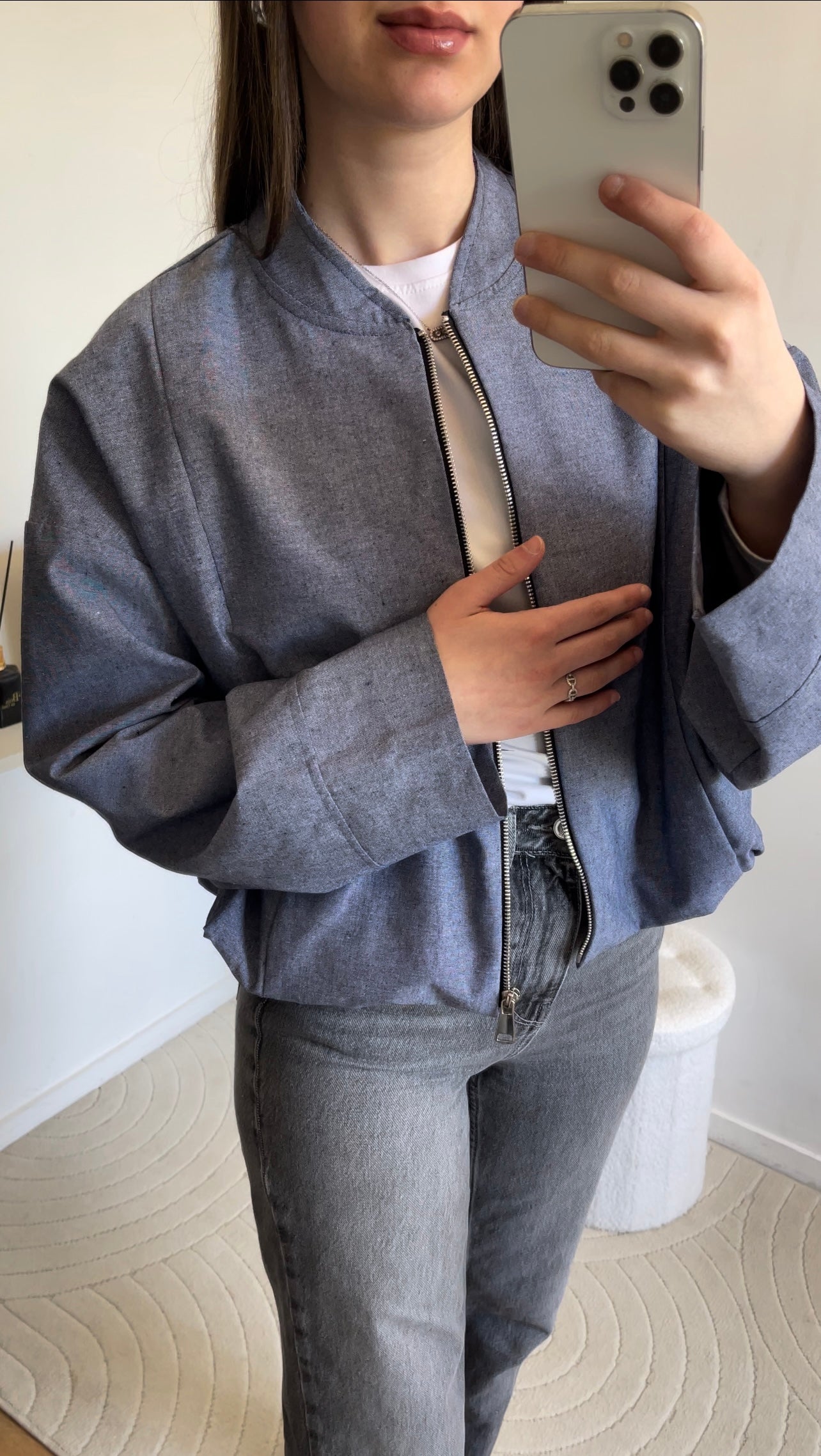 Veste bleue cendre
