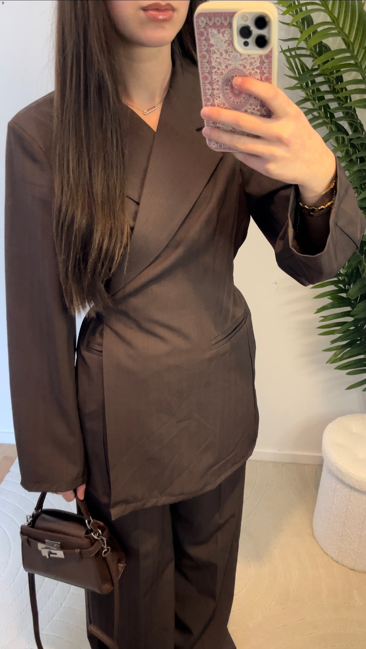Ensemble à rayures • Marron