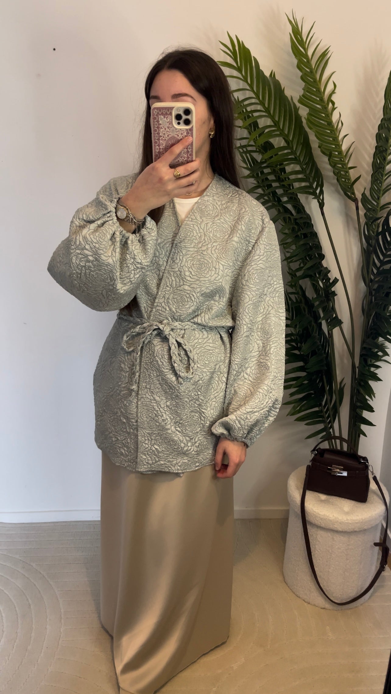 Veste kimono à poches • Vert d’eau