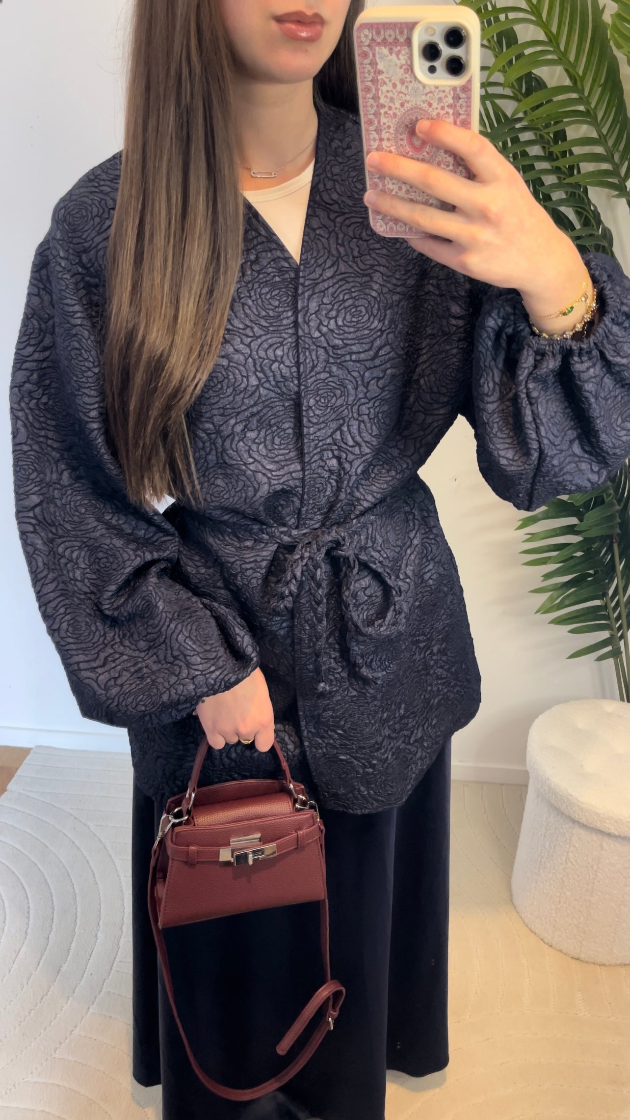 Veste kimono à poches • Bleu marine