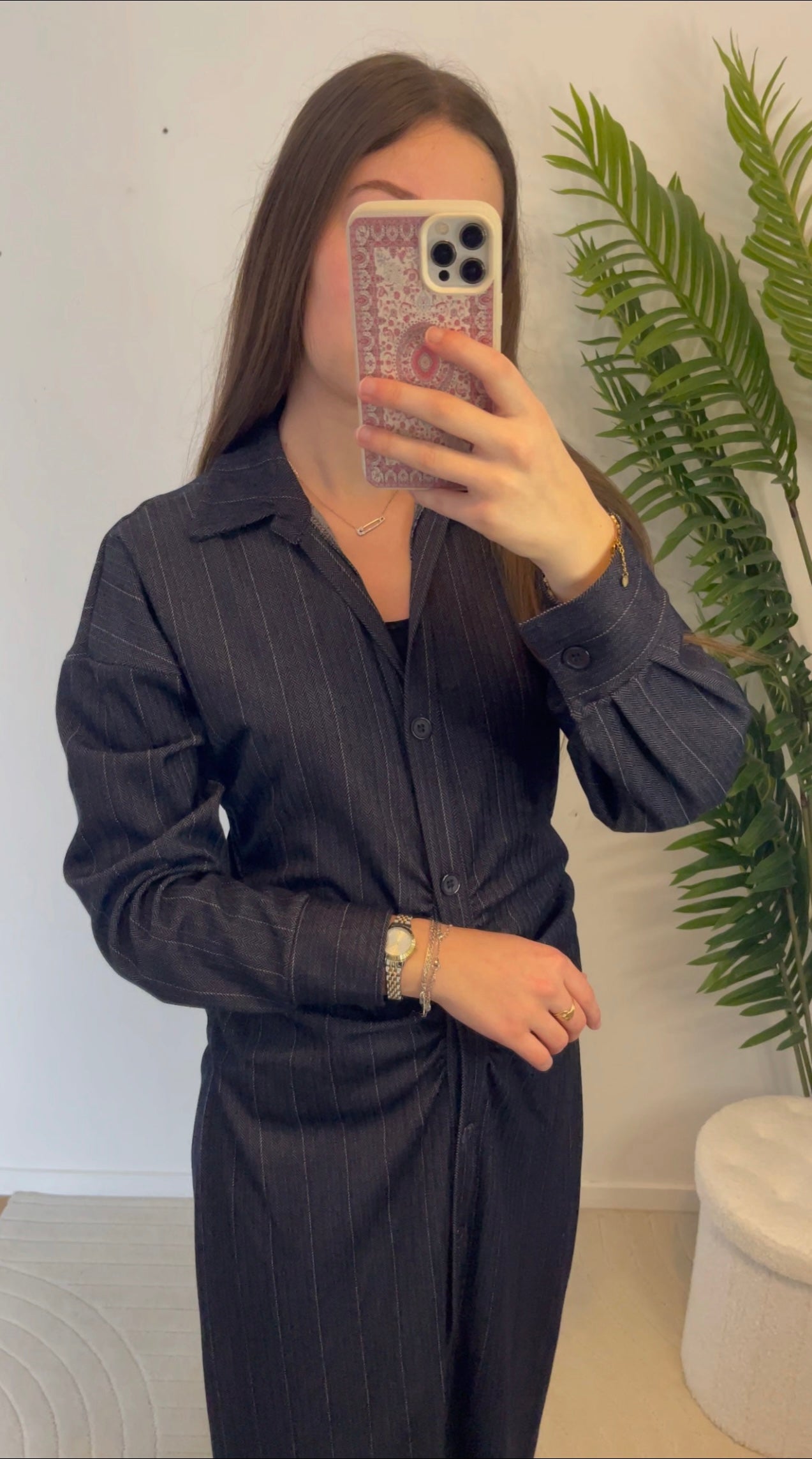 Robe • Bleue Marine à rayures