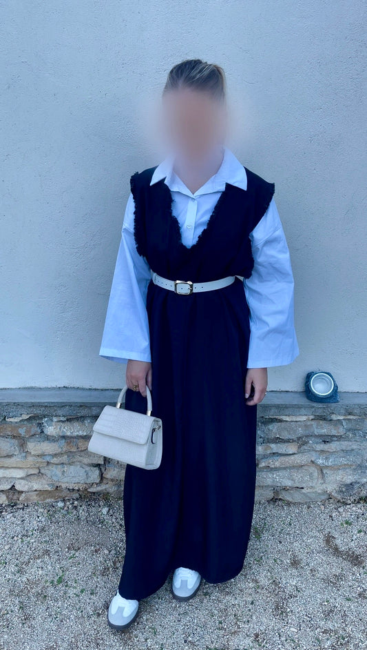 Robe avec chemise • Bleu marine