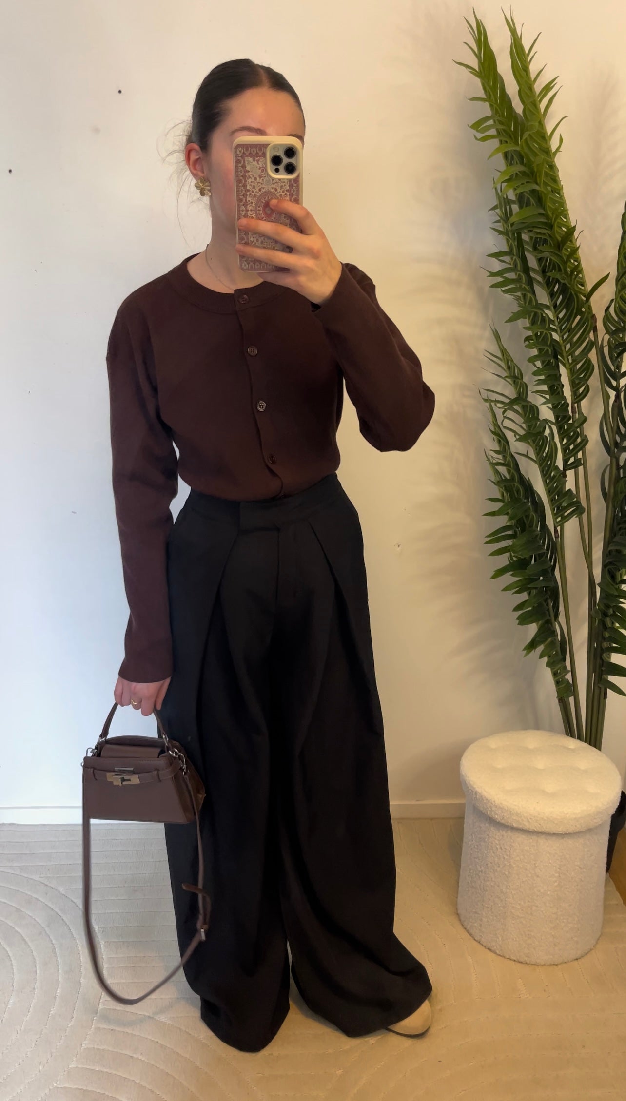 Pantalon large à pinces • Noir