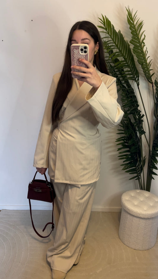 Ensemble à rayures • Beige