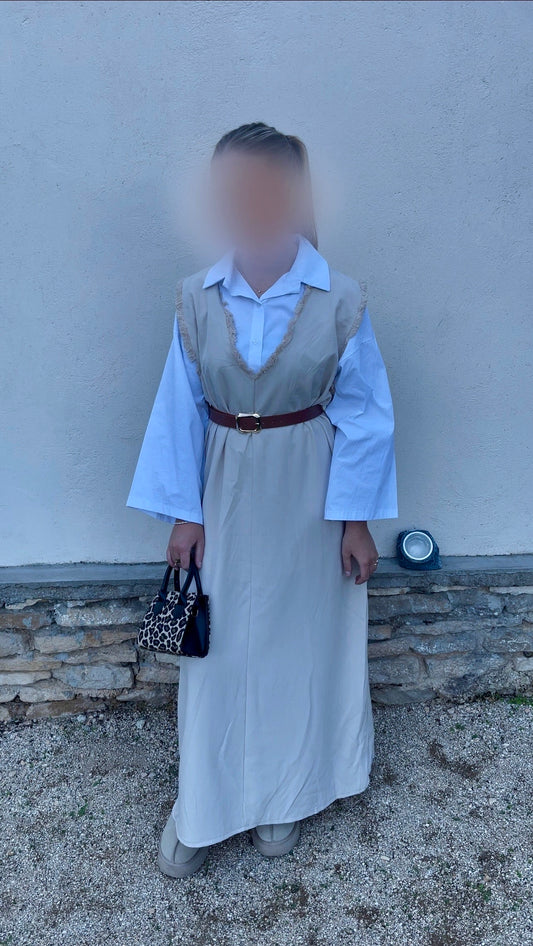 Robe avec chemise • Beige