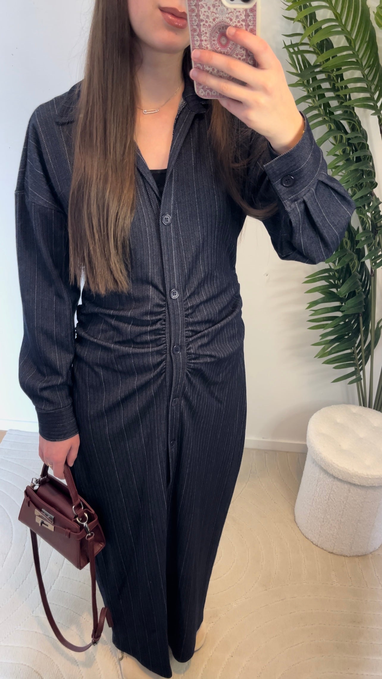 Robe • Bleue Marine à rayures