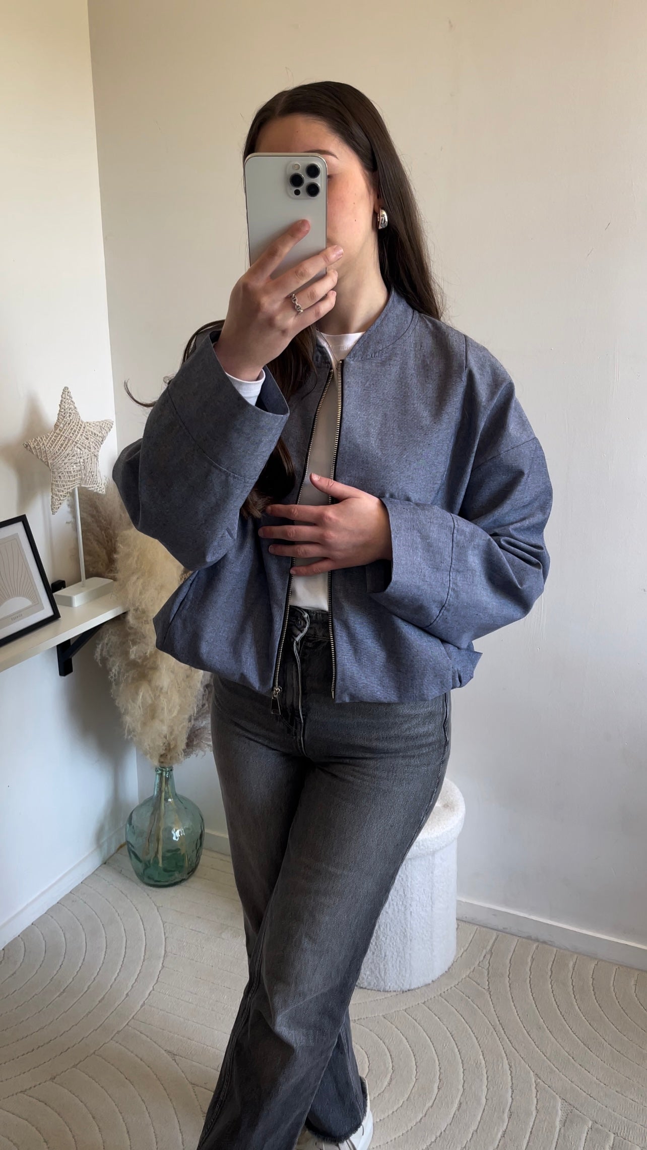 Veste bleue cendre