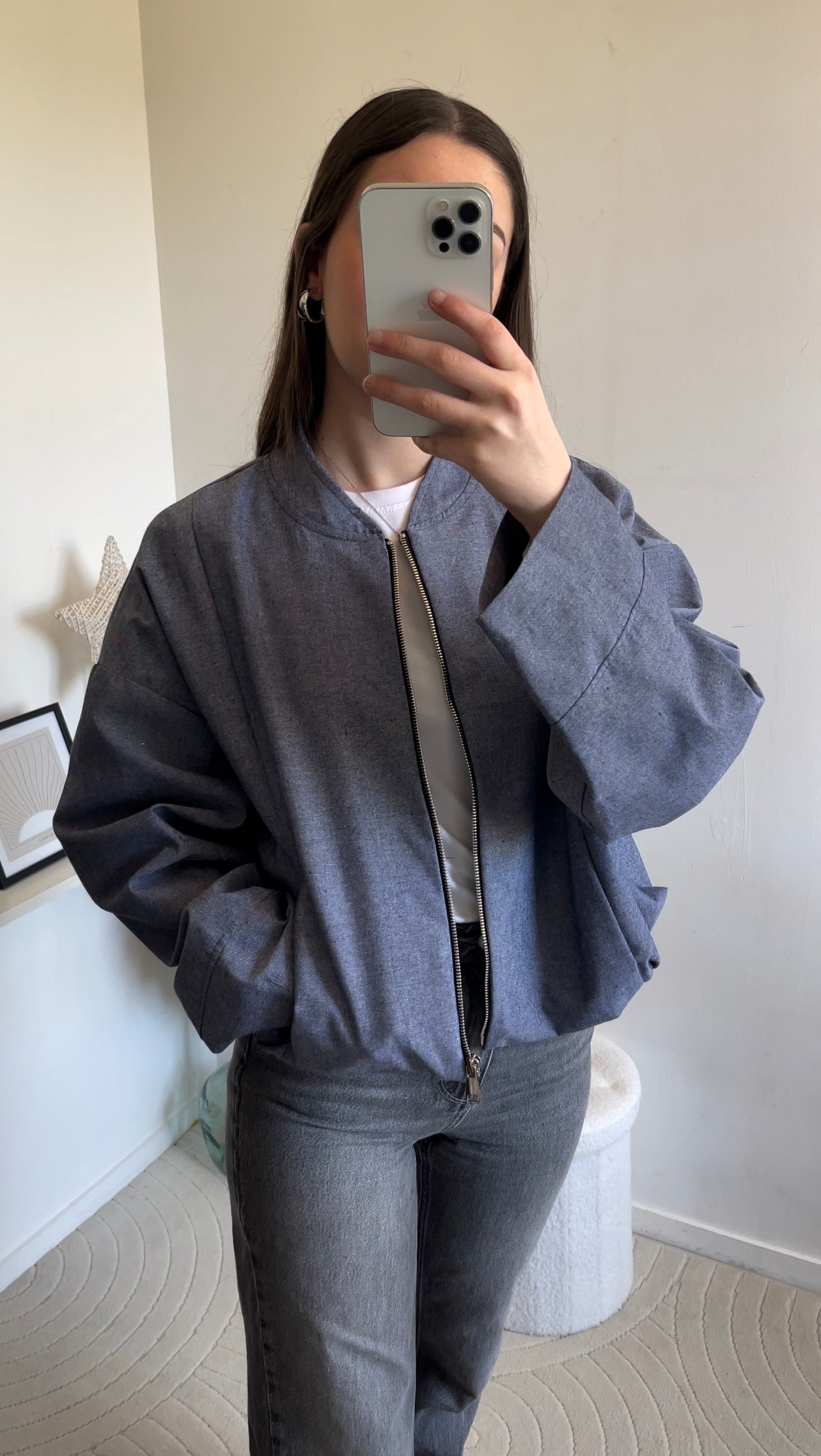 Veste bleue cendre