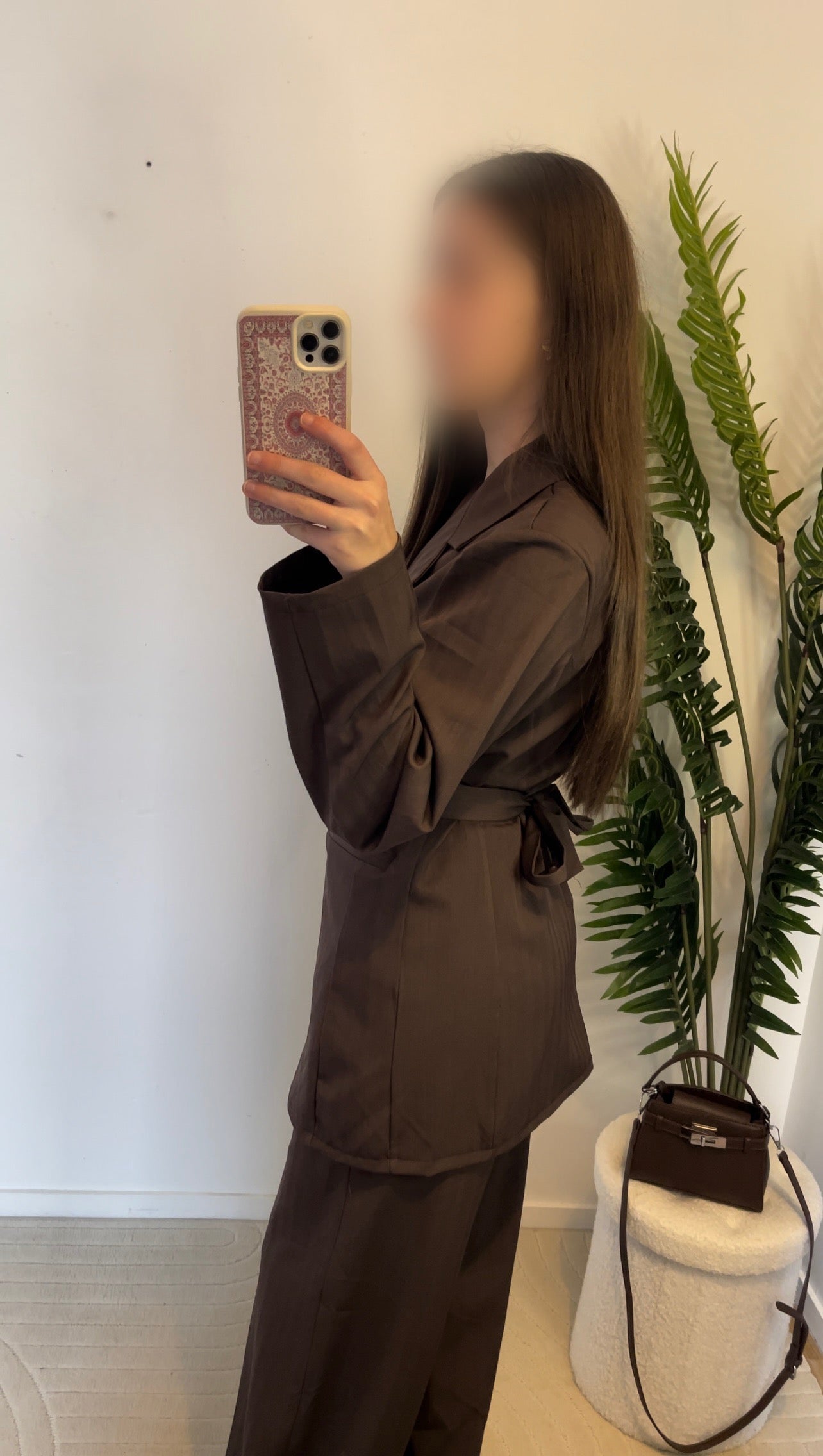Ensemble à rayures • Marron