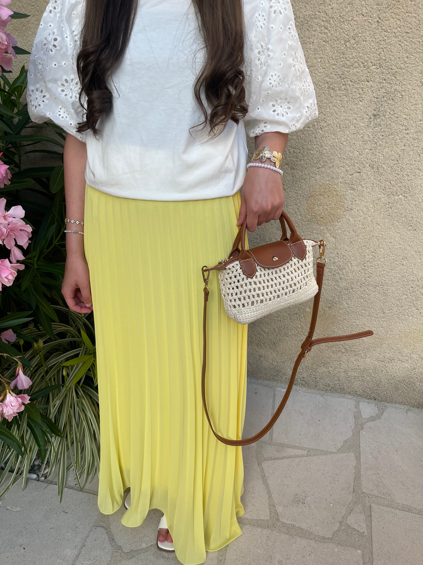 Jupe plissée • Jaune