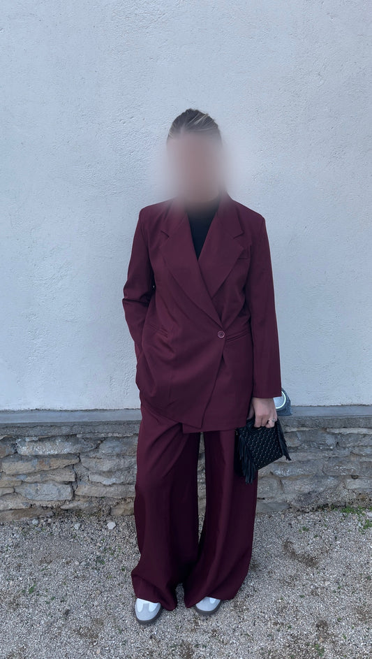 Ensemble blazer à poches • Bordeaux