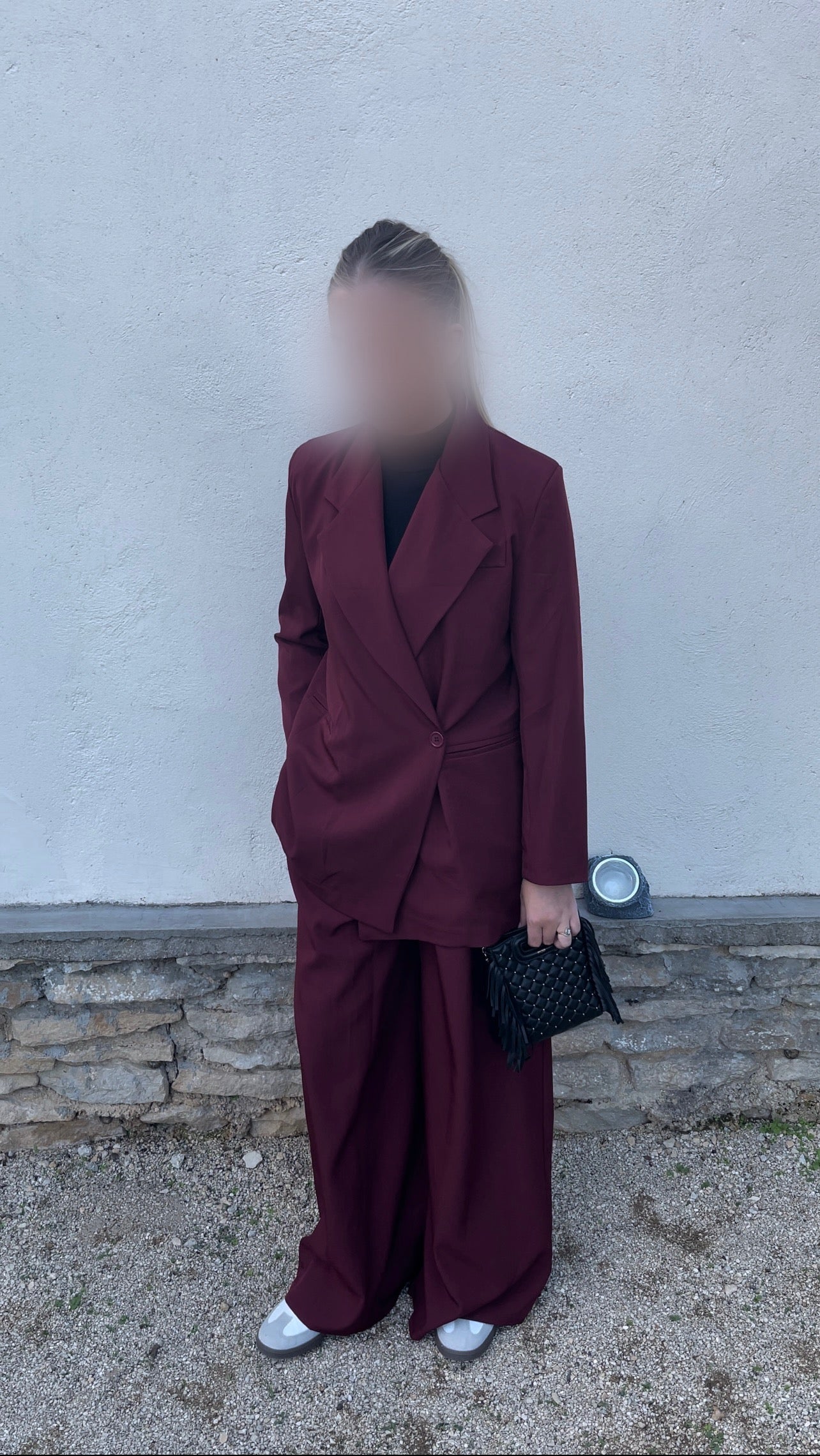 Ensemble blazer à poches • Bordeaux
